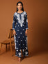 Fizaa Chikankari CO-ORD Set In Modal Cotton for Women In Blue